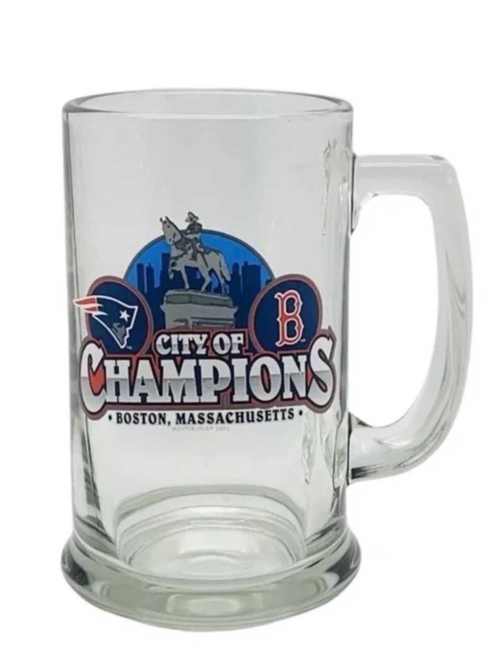 Boston Massachusetts City of Champions glass beer mug